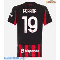 Camisa de time de futebol AC Milan Youssouf Fofana #19 Replicas 1º Equipamento Feminina 2025-26 Manga Curta